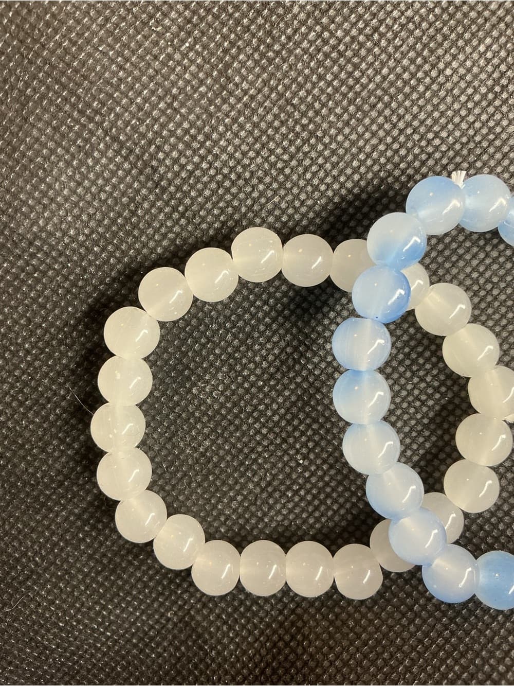 ⭐ Opalite Beaded Stretch Bracelet Set Minimalist Crystal Jewelry - Thumbnail 4