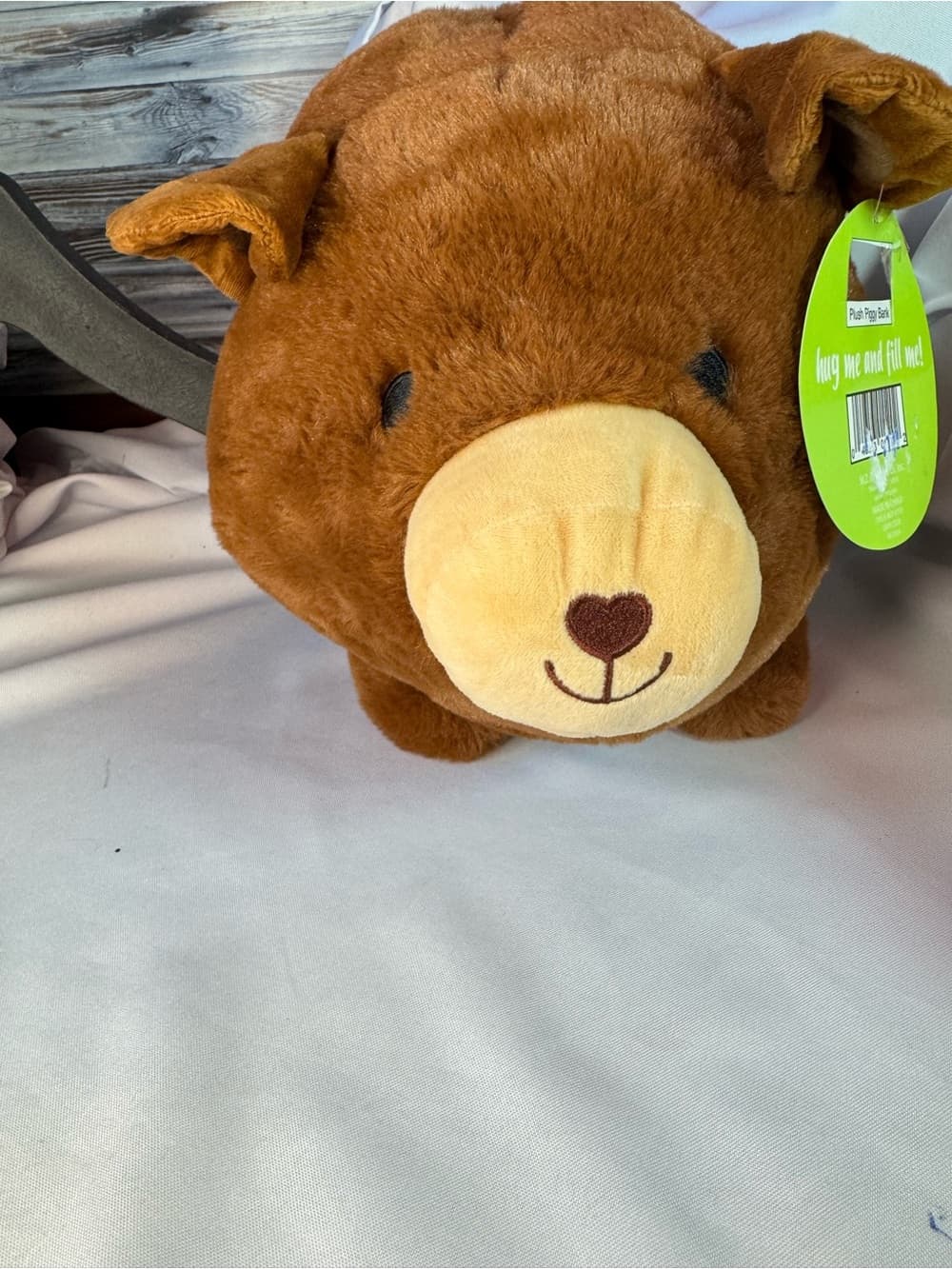★ Plush Piggy Bank Brown Stuffed Animal Coin Bank Money Saver Gift