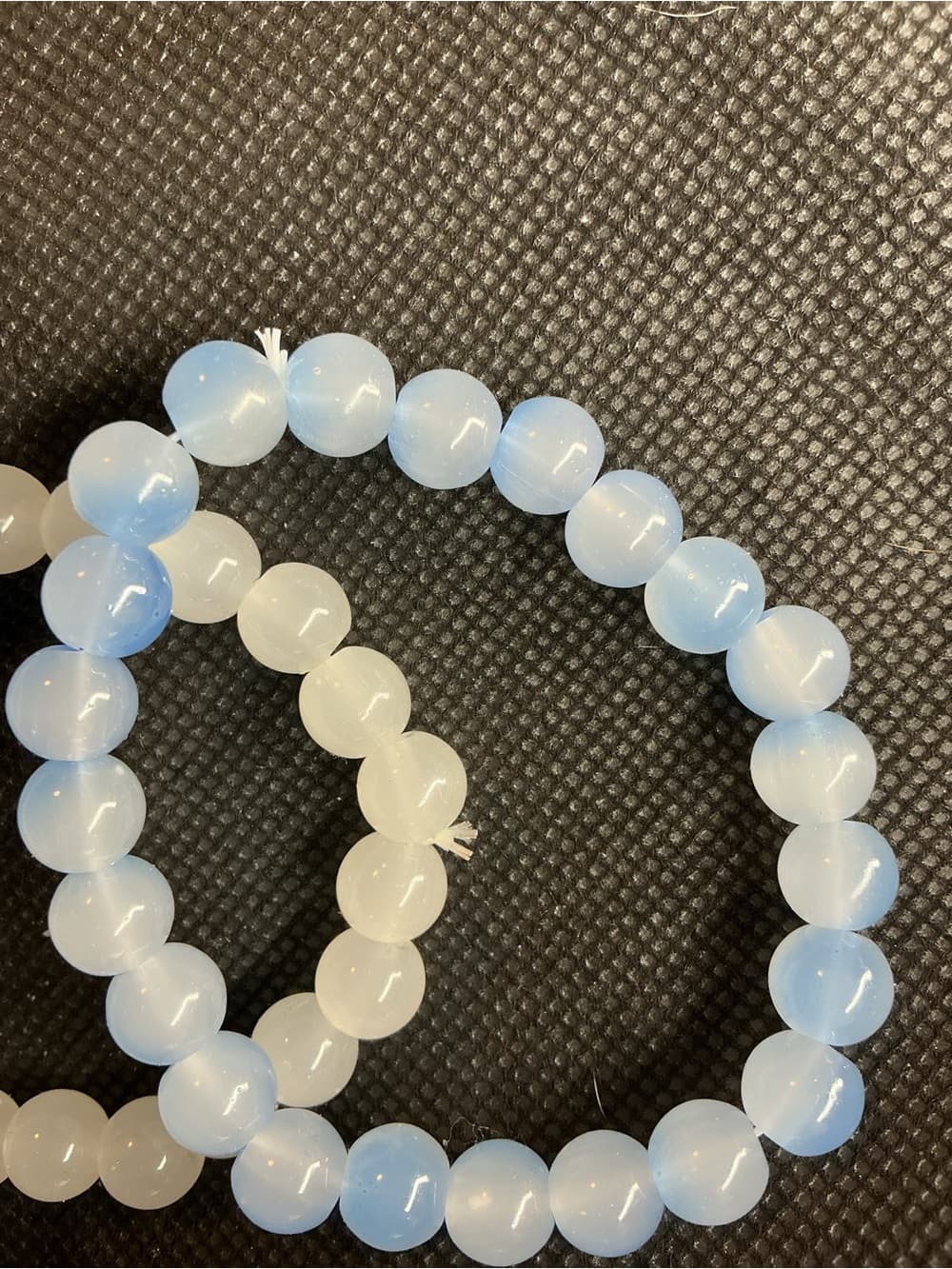 ⭐ Opalite Beaded Stretch Bracelet Set Minimalist Crystal Jewelry - Thumbnail 3