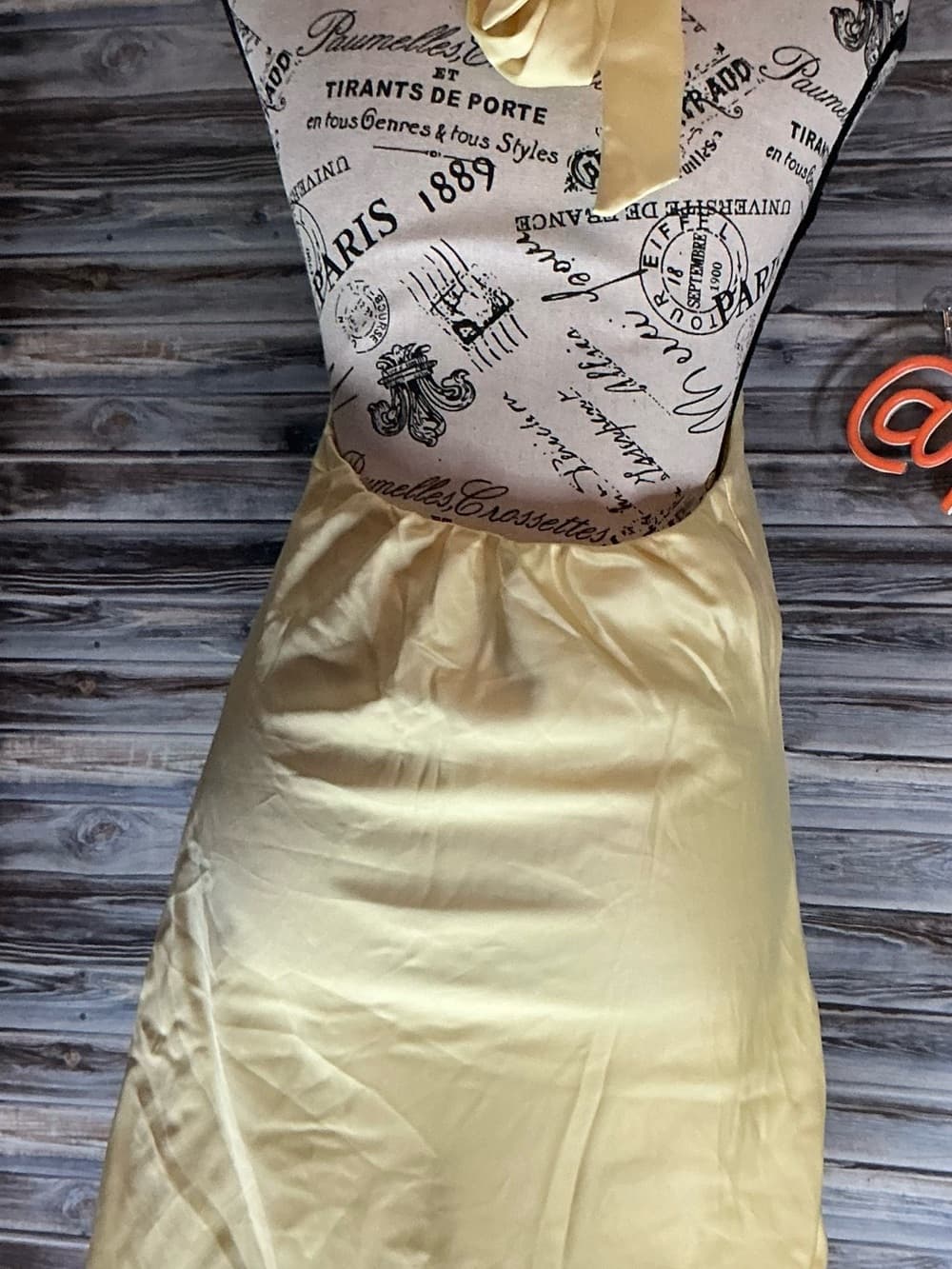 ⭐ Yellow Satin Halter Mini Dress Open Back Slip XS Soft Silky - Thumbnail 4
