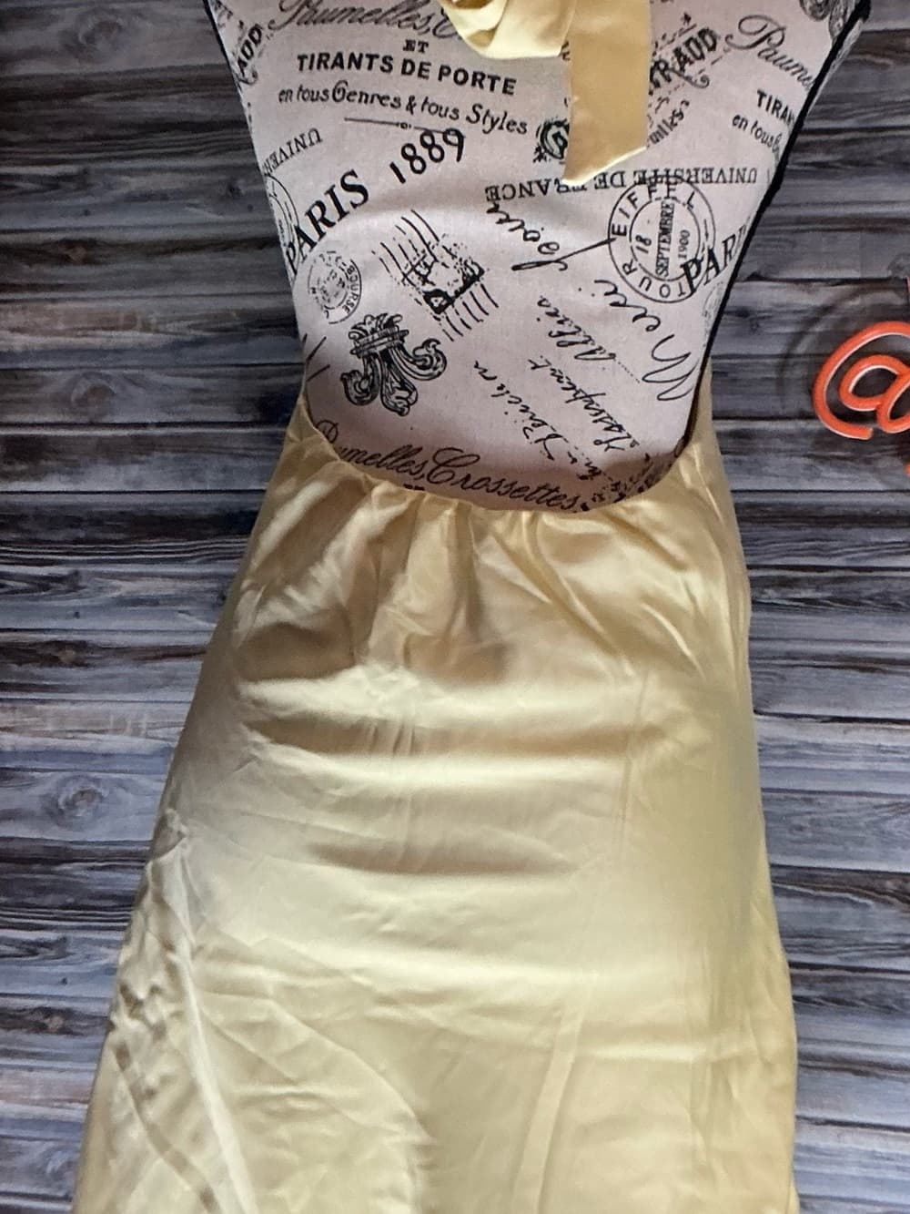 ⭐ Yellow Satin Halter Mini Dress Open Back Slip XS Soft Silky - Thumbnail 5