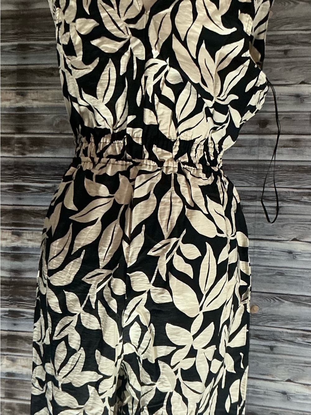 ⭐ NWT A New Day Jumpsuit Bundle XS S M Black Leaf Wide Leg - Thumbnail 5