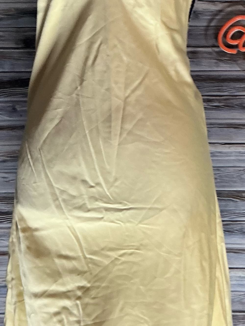 ⭐ Yellow Satin Halter Mini Dress Open Back Slip XS Soft Silky