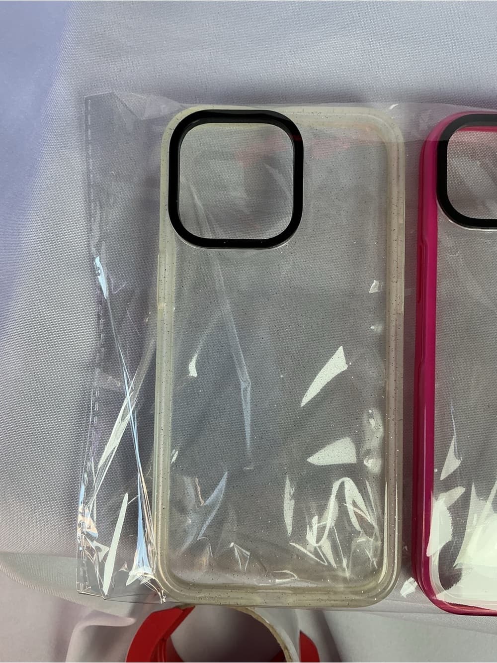 Apple Clear iPhone Case with Bright Pink Bumper - Thumbnail 3
