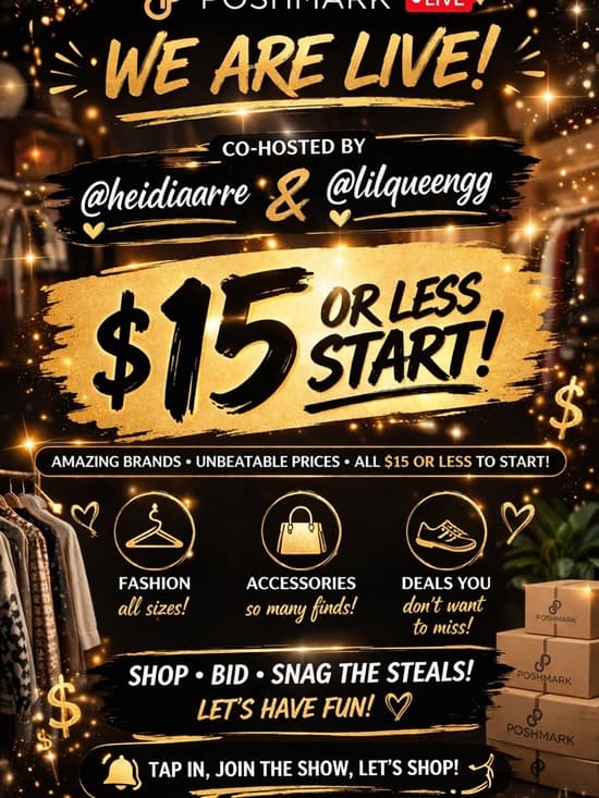 $15 or Less Start! Gold & Black Poshmark Live Promo - Thumbnail 2