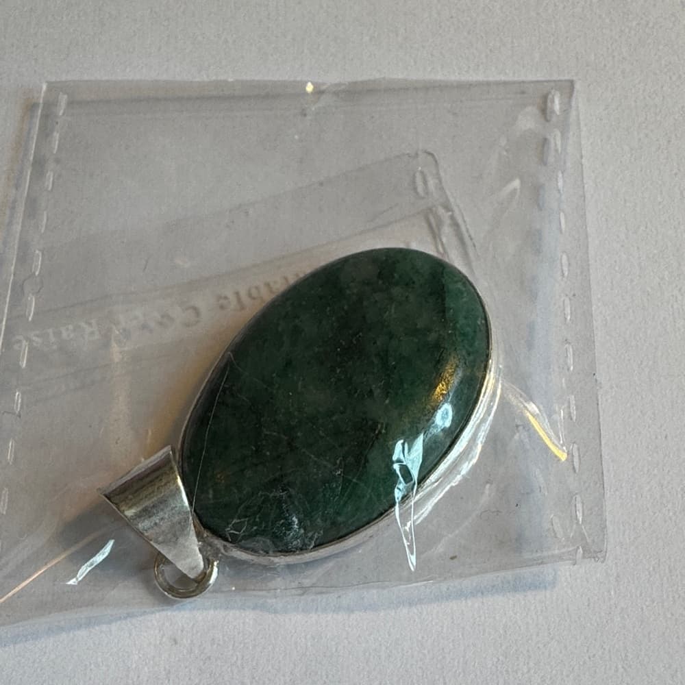 Green Stone Silver Pendant