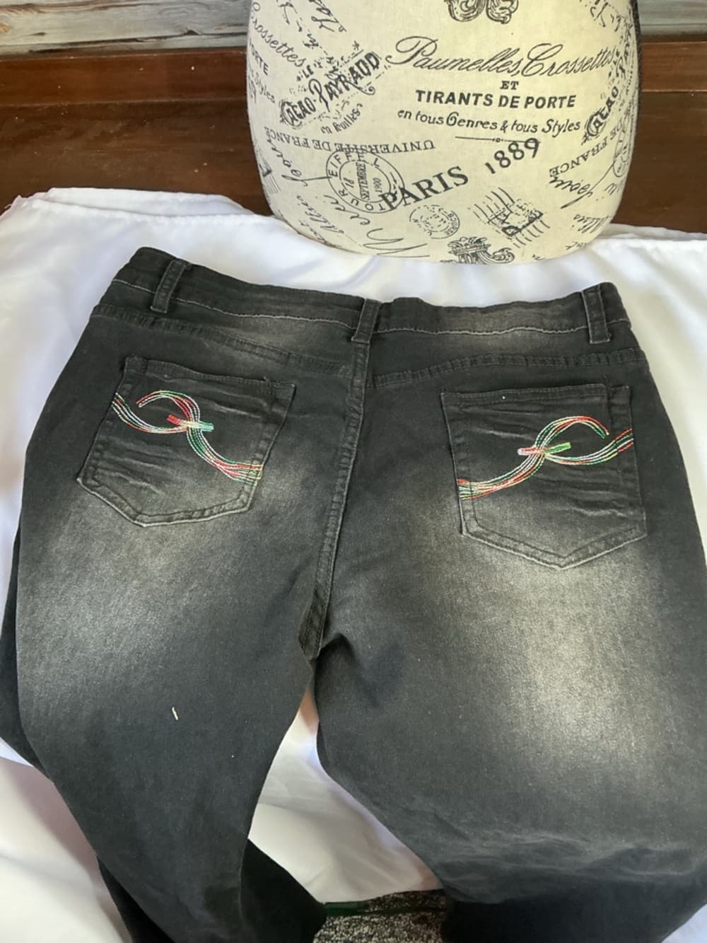 ★ Black Stretch Denim Jeans Women's Size 34 Waist Classic Fit - Thumbnail 3