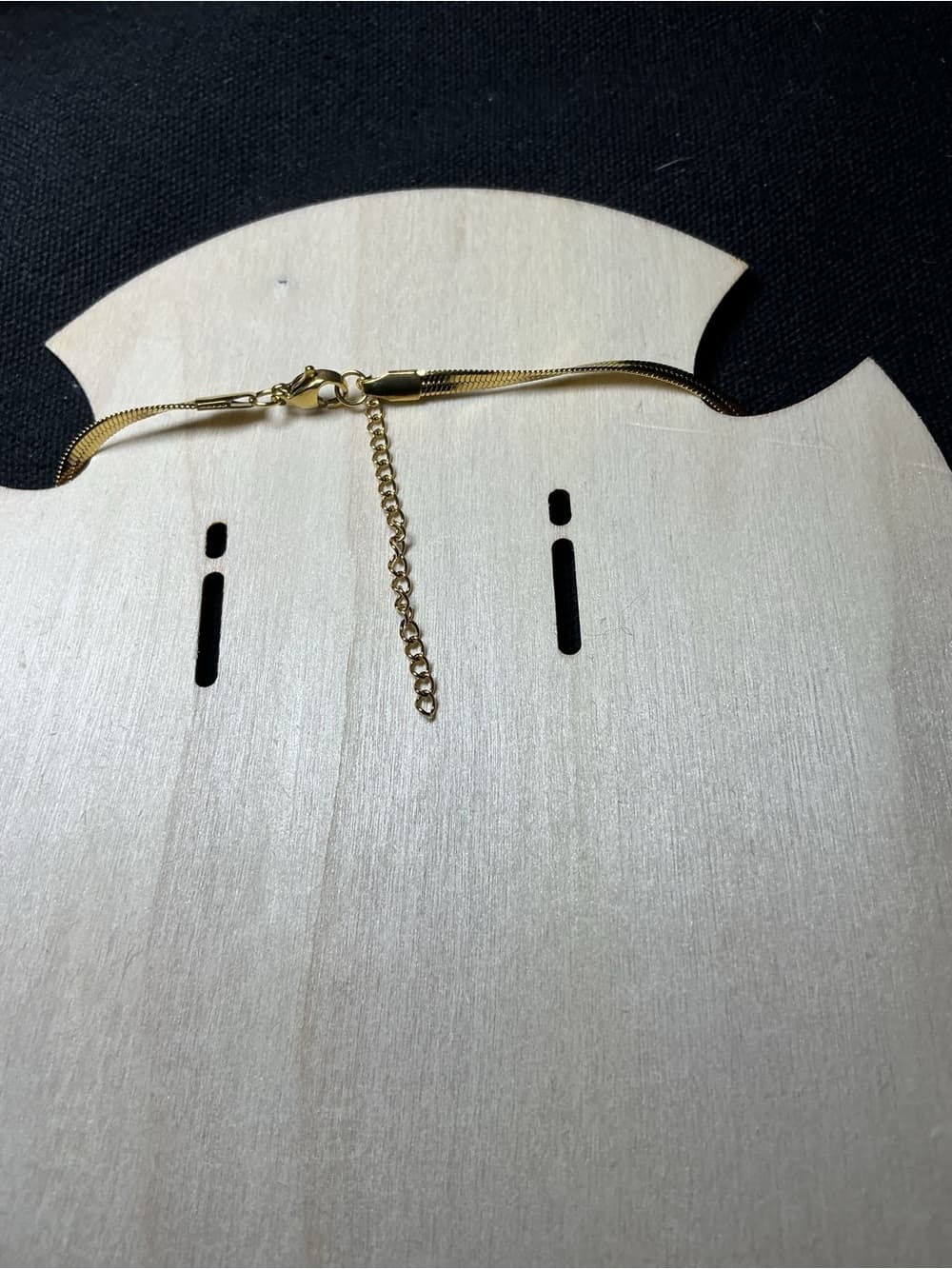 ★ Gold Tone Herringbone Snake Chain Necklace Minimalist Layered Chic. - Thumbnail 3