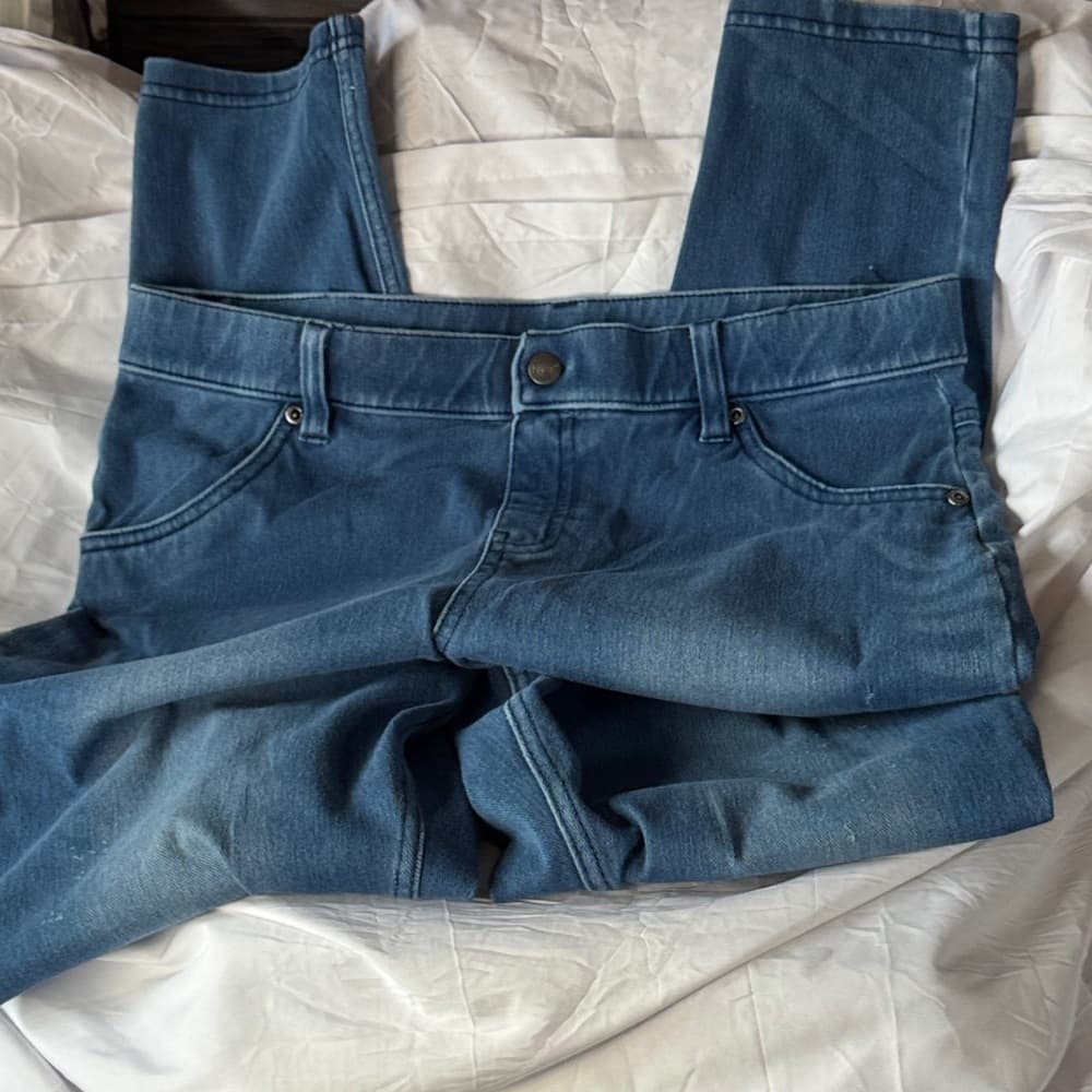 ★ Pull On Blue Denim Jeggings Stretch Crop Jeans Women's Medium - Thumbnail 3