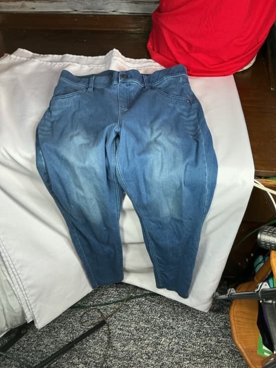 ★ Pull On Blue Denim Jeggings Stretch Crop Jeans Women's Medium - Thumbnail 6