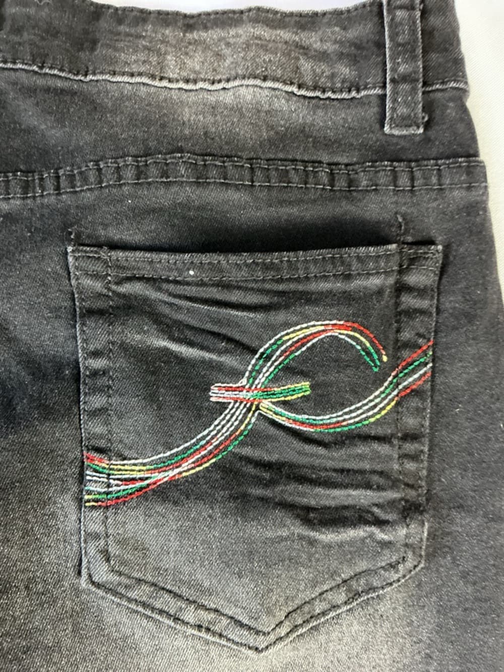 ★ Black Stretch Denim Jeans Women's Size 34 Waist Classic Fit - Thumbnail 4