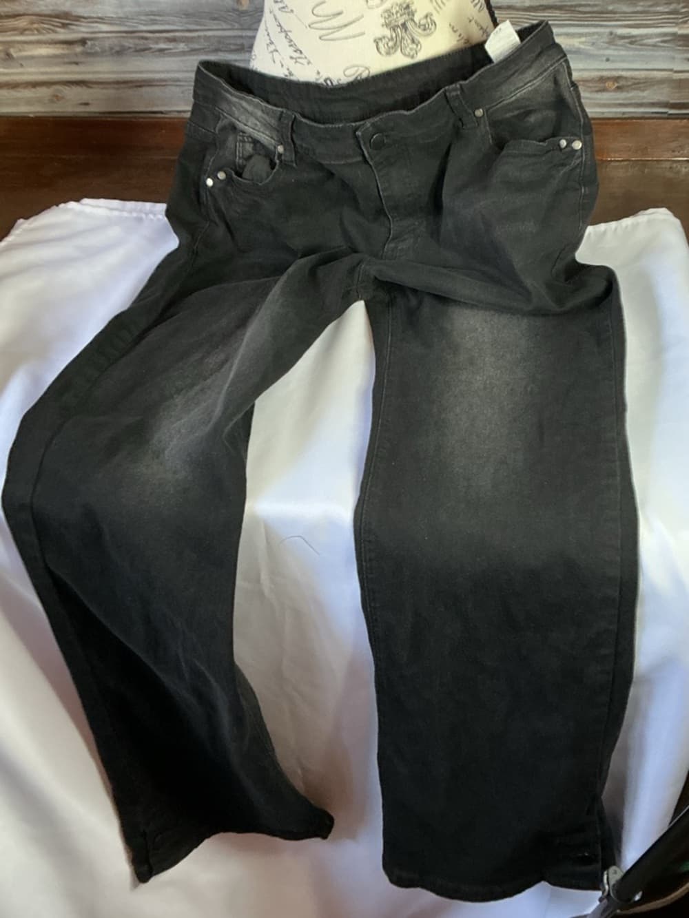 ★ Black Stretch Denim Jeans Women's Size 34 Waist Classic Fit - Thumbnail 7