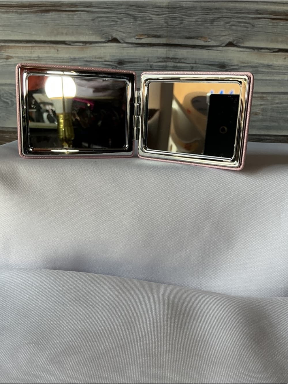 Pink Compact Mirror Travel Makeup Double Mirror Portable Purse Size