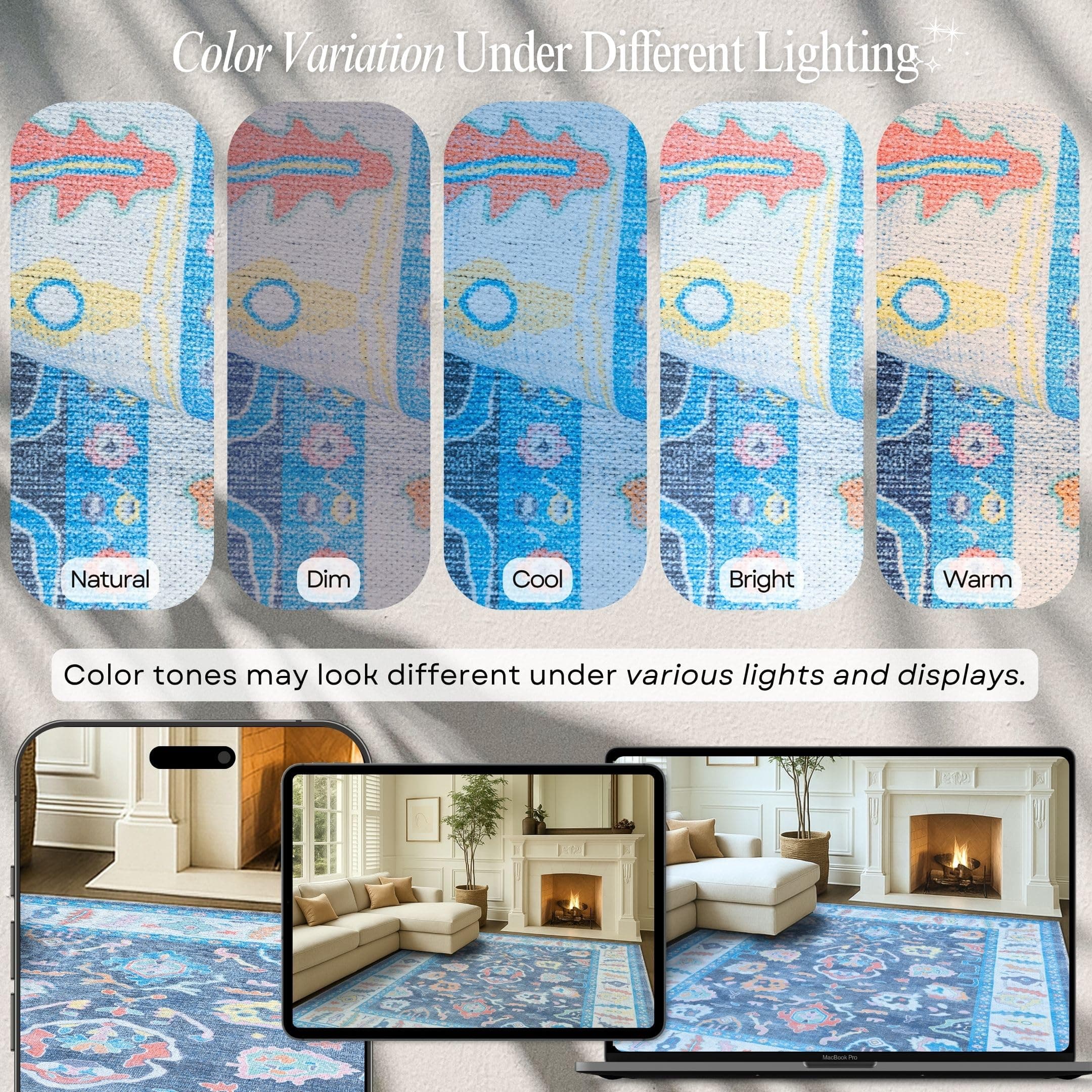 Fame Rugs Blue Modern Oushak Rug 26X10 Vintage Turkish Colorful Oriental - Thumbnail 4