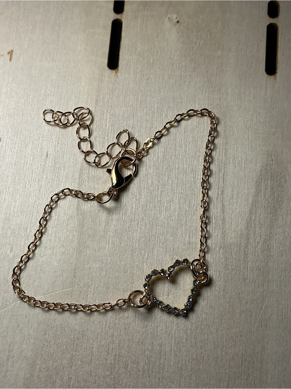 Gold Heart Necklace with Crystal Accents