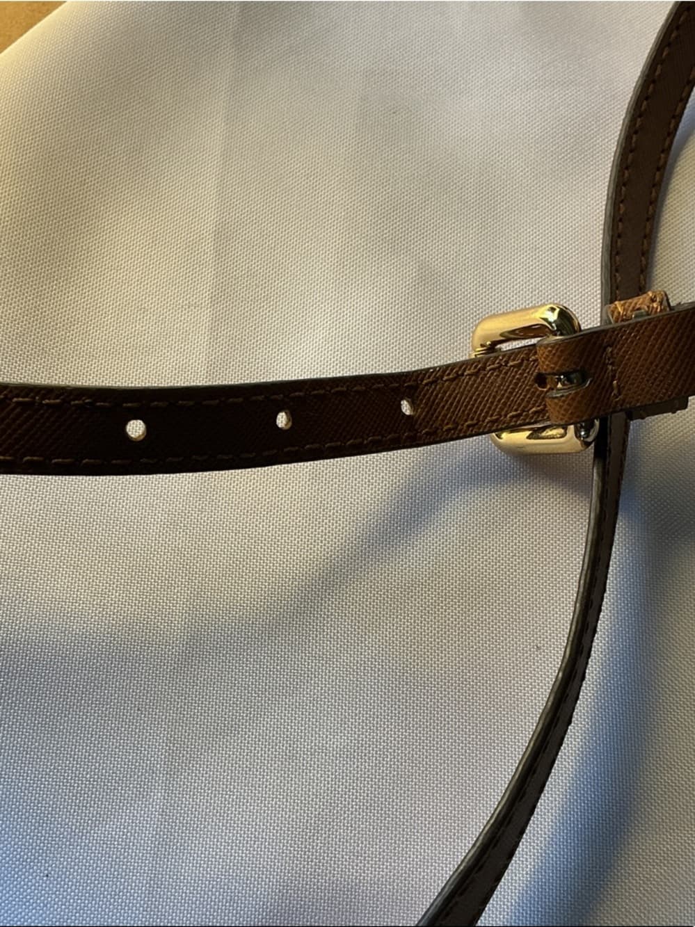 ⭐ Michael Kors Navy Nylon Crossbody Bag Tan Trim Travel Purse - Thumbnail 5