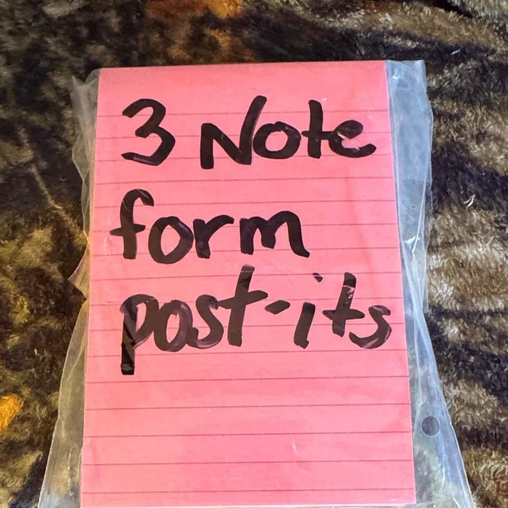 ★ Pink Lined Sticky Notes Memo Pads Set of 3 Office School Supplies