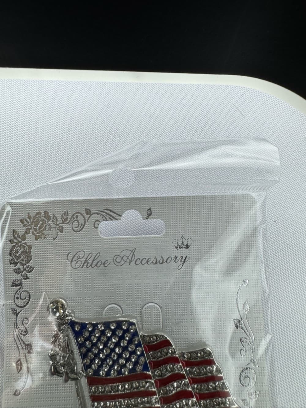 ⭐ American Flag Rhinestone Brooch Pin USA Patriotic Silver Tone New - Thumbnail 2