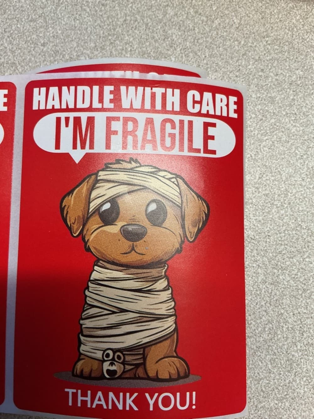10 Random Cute Fragile Stickers Handle With Care Mix Bundle - Thumbnail 3