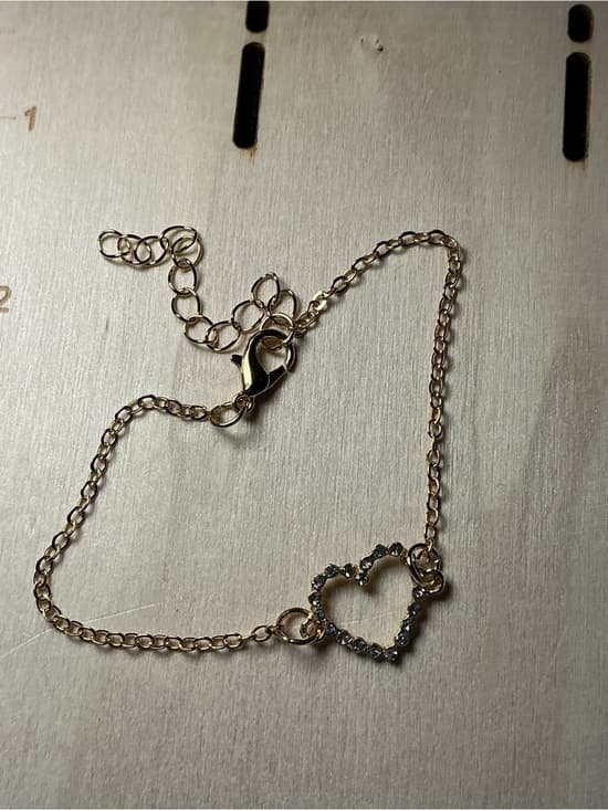 Gold Heart Necklace with Crystal Accents - Thumbnail 6