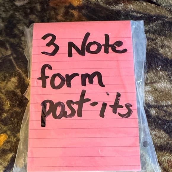 ★ Pink Lined Sticky Notes Memo Pads Set of 3 Office School Supplies - Thumbnail 2