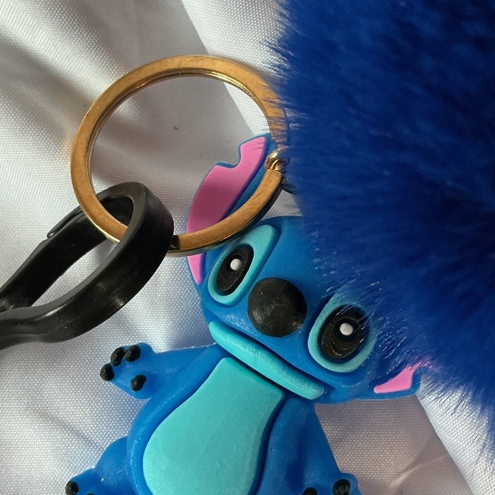 ⭐️Stitch Keychain with Pom Pom and Coin Purse - Thumbnail 2