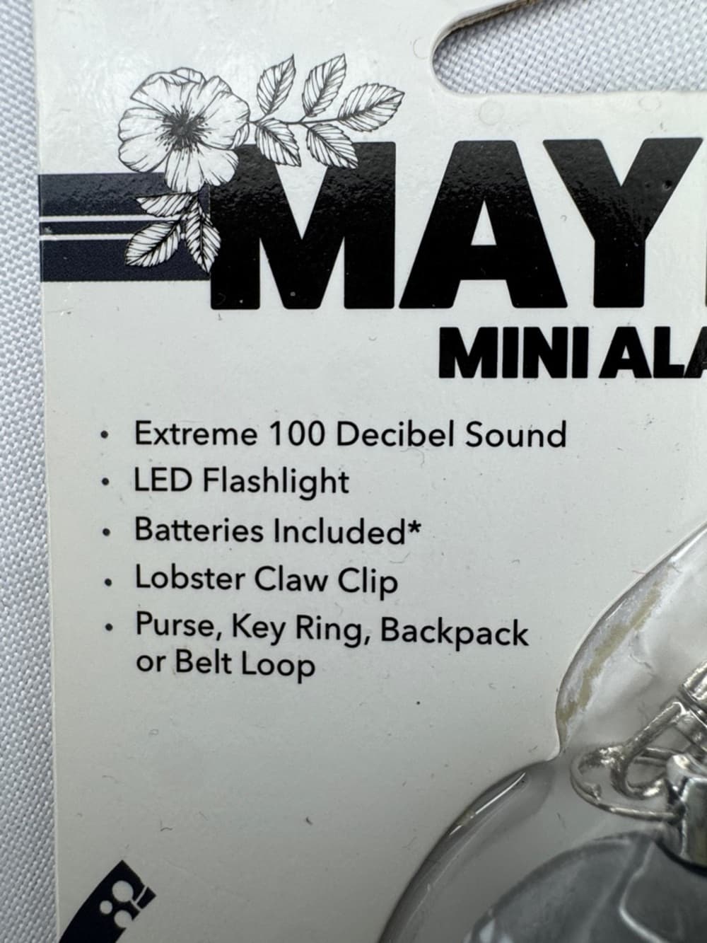 ★ Mayday Mini Alarm Keychain 100 Decibel Safety Alarm Flashlight - Thumbnail 2