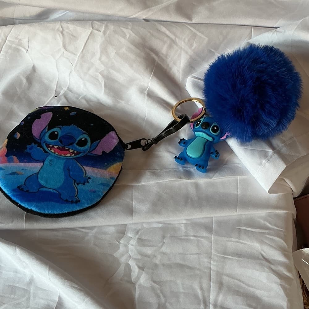 ⭐️Stitch Keychain with Pom Pom and Coin Purse - Thumbnail 5