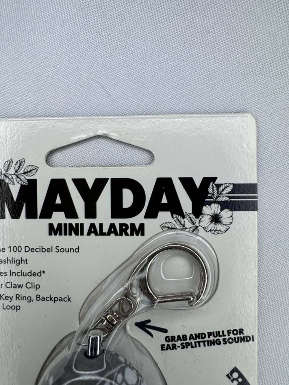 ★ Mayday Mini Alarm Keychain 100 Decibel Safety Alarm Flashlight
