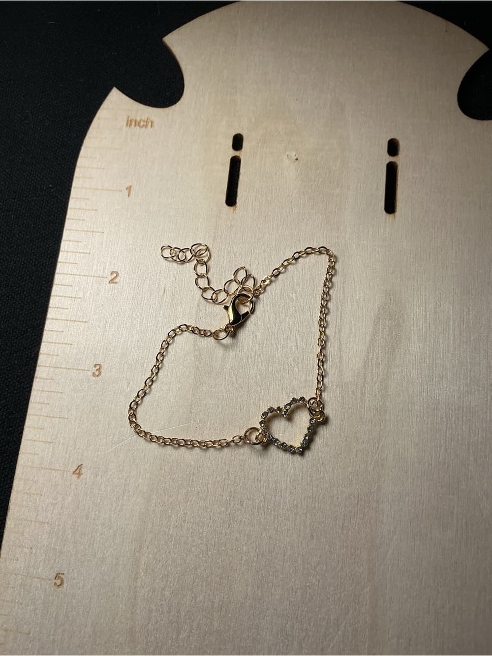 Gold Heart Necklace with Crystal Accents - Thumbnail 4