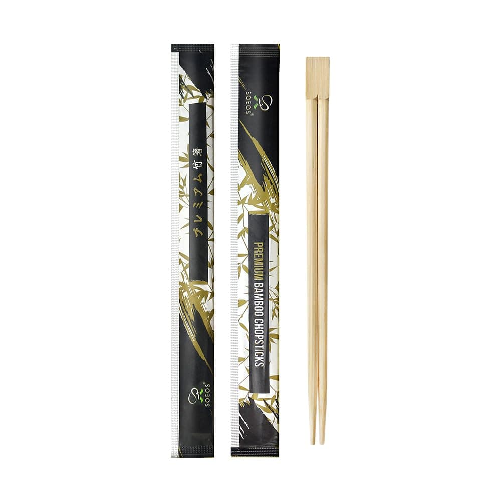 Soeos 500 Disposable Wooden Chopsticks Bulk Sushi Takeout Party Splinter-Free In