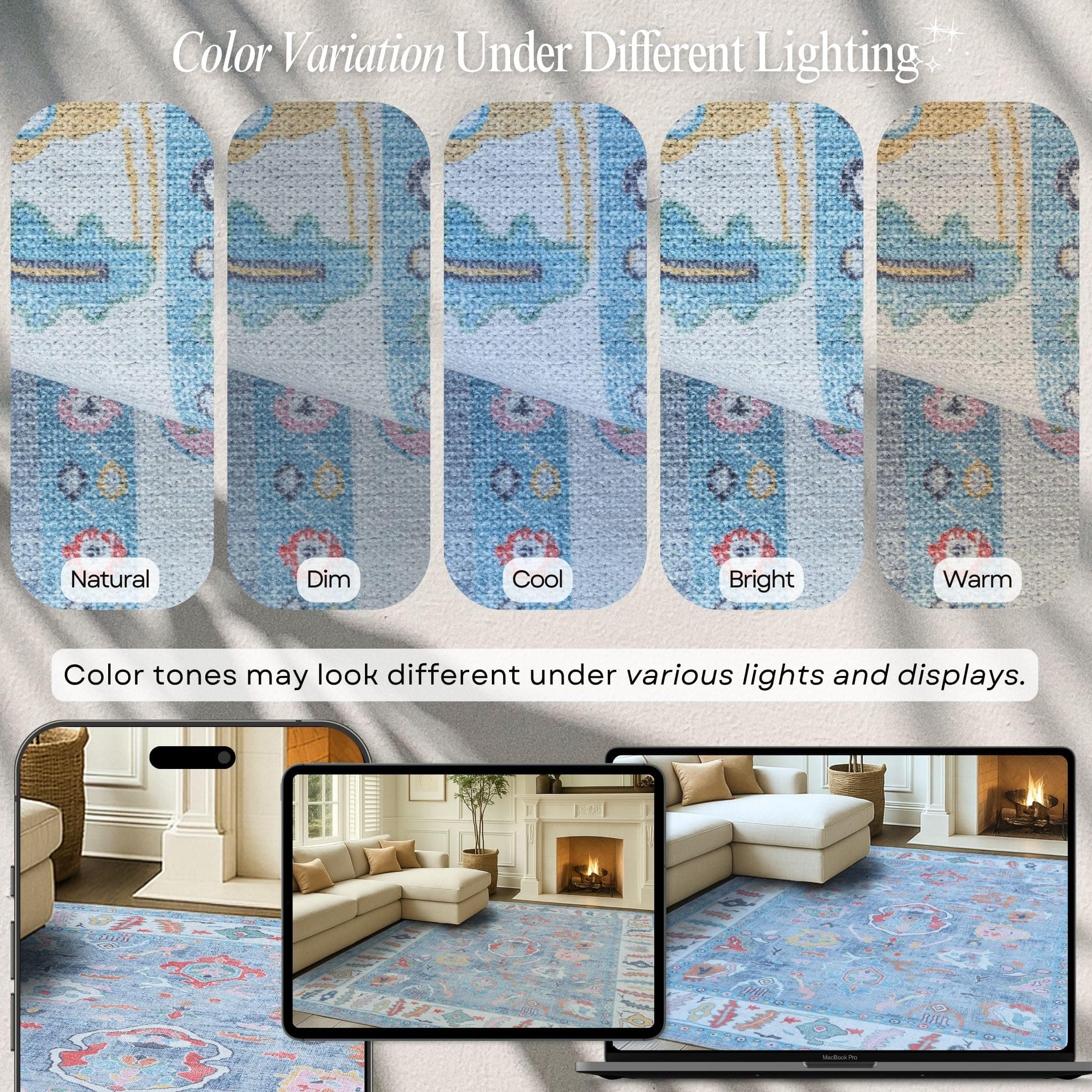 Fame Rugs Blue Modern Oushak Rug 26X10 Vintage Turkish Colorful Oriental - Thumbnail 5