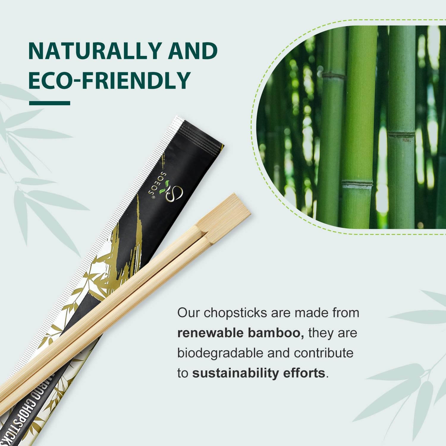 Soeos 500 Disposable Wooden Chopsticks Bulk Sushi Takeout Party Splinter-Free In - Thumbnail 4