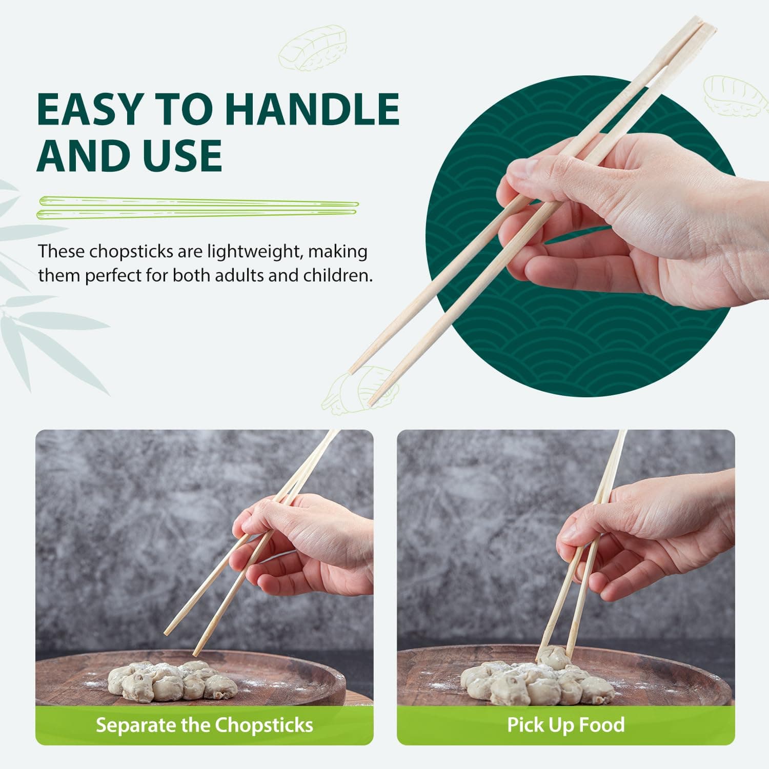 Soeos 500 Disposable Wooden Chopsticks Bulk Sushi Takeout Party Splinter-Free In - Thumbnail 8