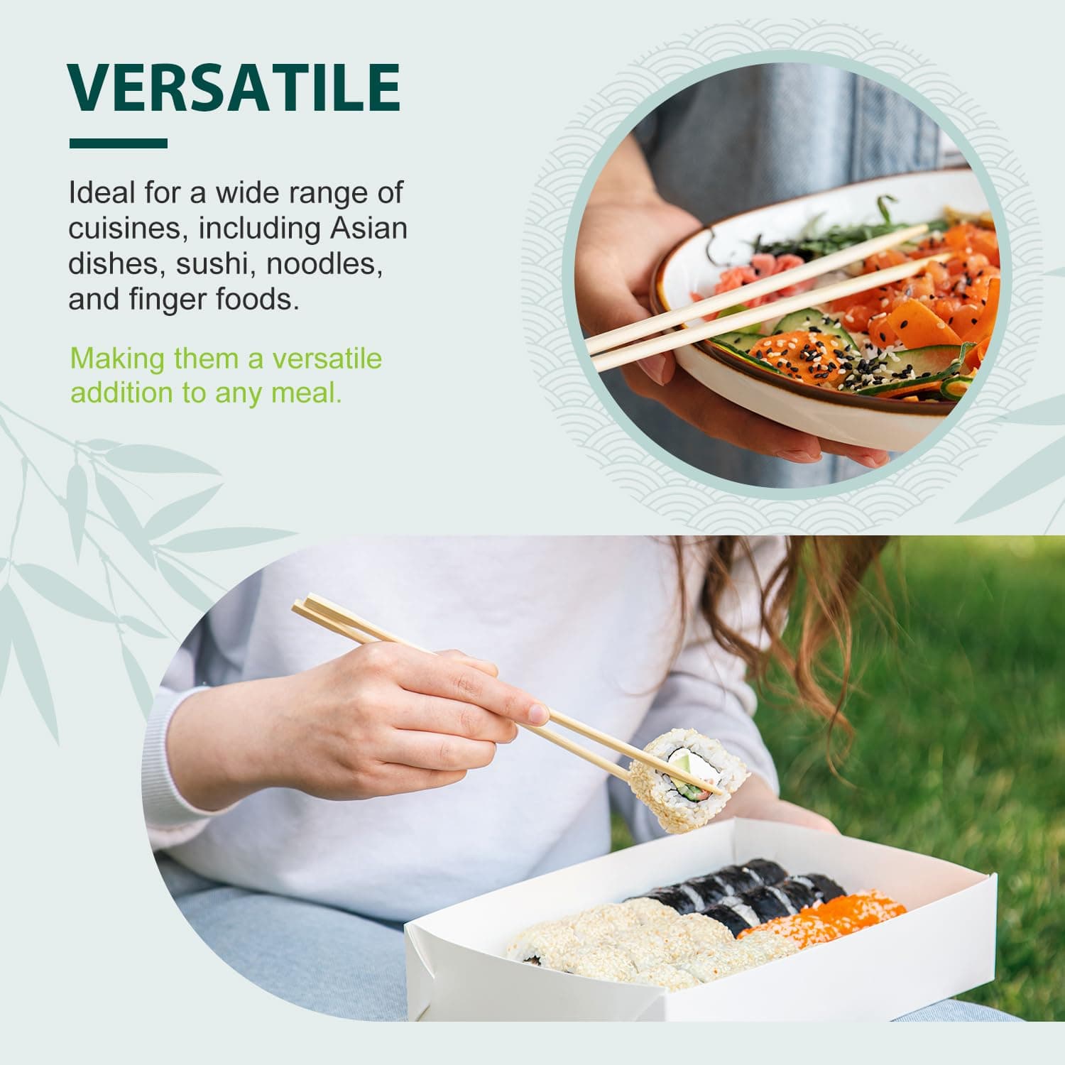 Soeos 500 Disposable Wooden Chopsticks Bulk Sushi Takeout Party Splinter-Free In - Thumbnail 9
