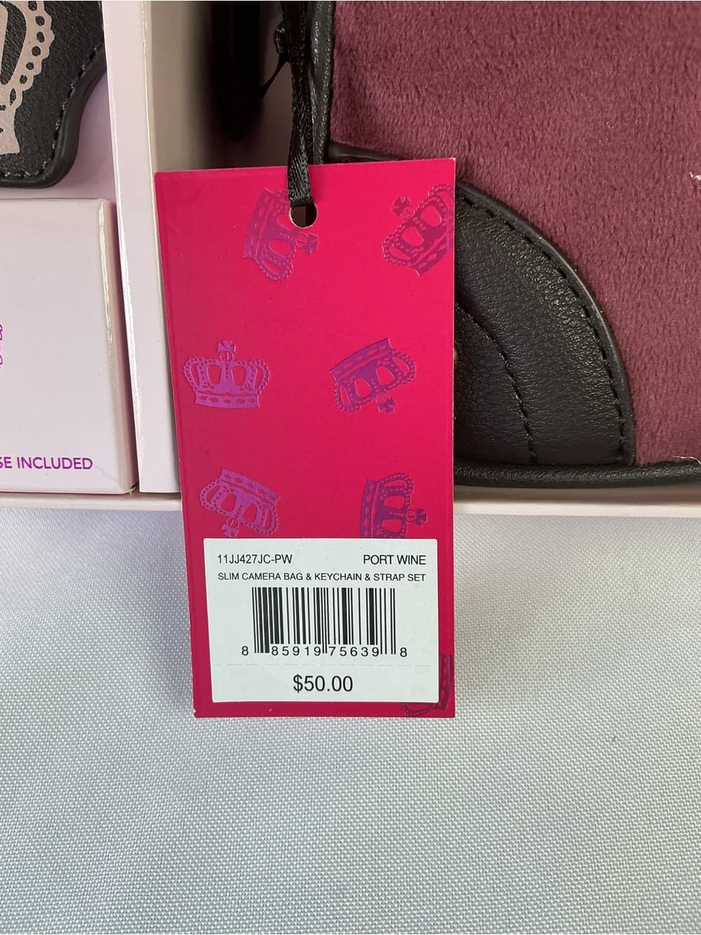 ⭐ Juicy Couture Port Wine Velvet Camera Bag Gift Set NWT