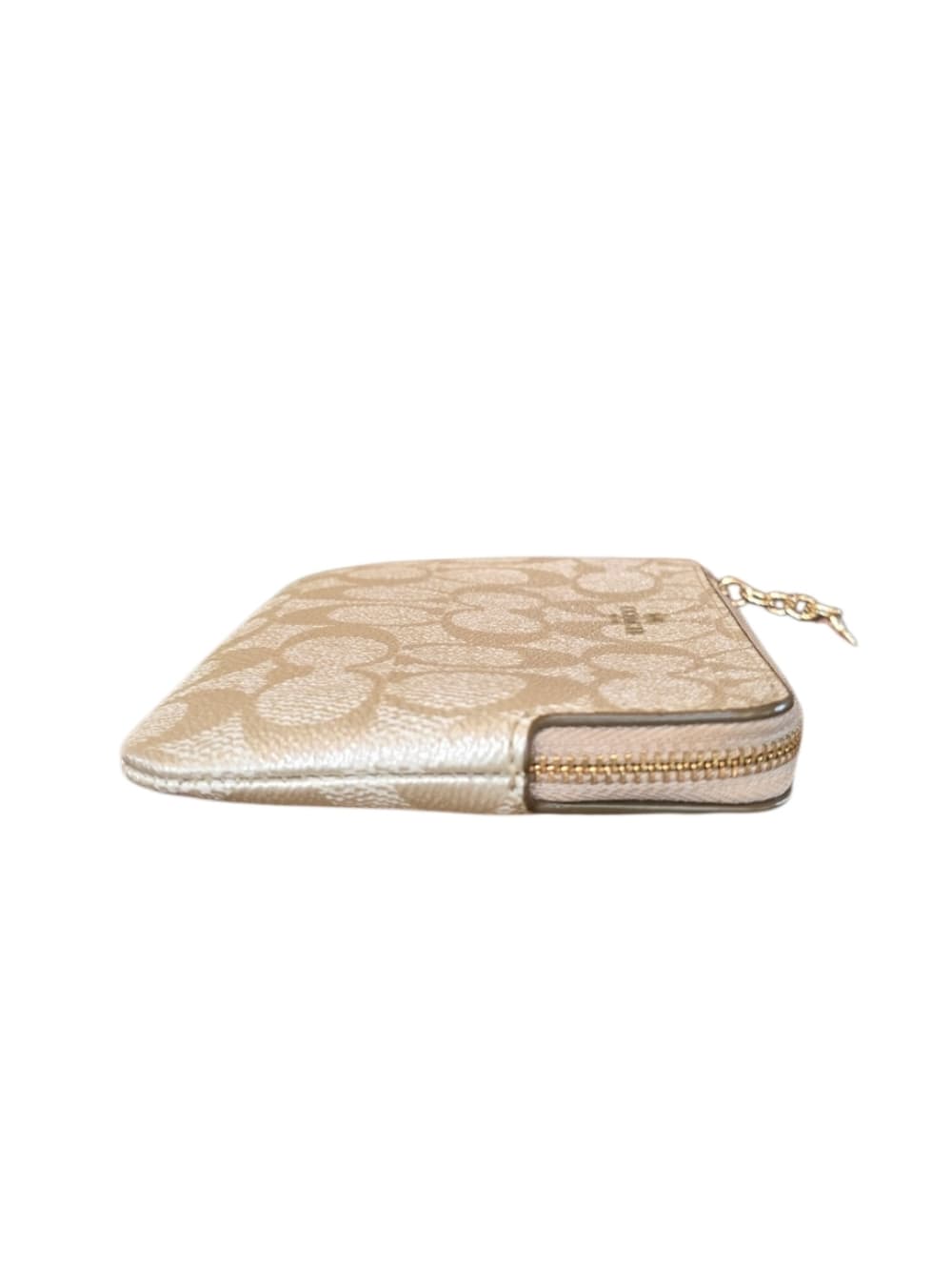★ Coach Gold Signature Wristlet Wallet Pouch w Acrylic Chain Strap - Thumbnail 4