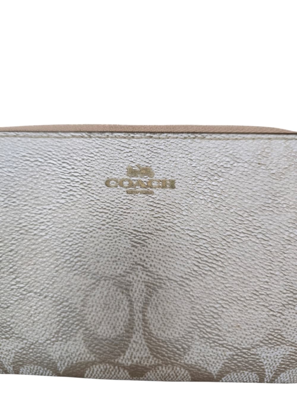 ★ Coach Gold Signature Wristlet Wallet Pouch w Acrylic Chain Strap - Thumbnail 11