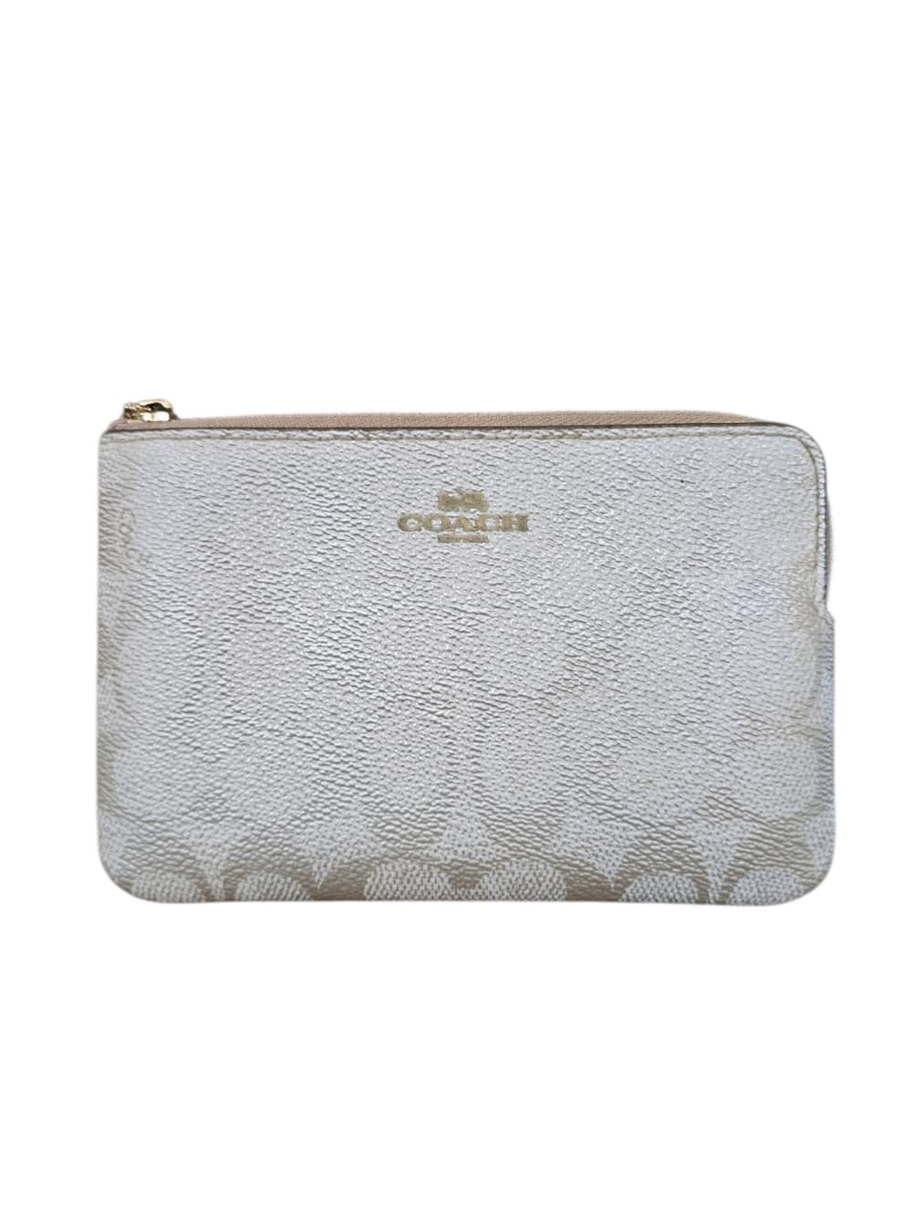 ★ Coach Gold Signature Wristlet Wallet Pouch w Acrylic Chain Strap - Thumbnail 15