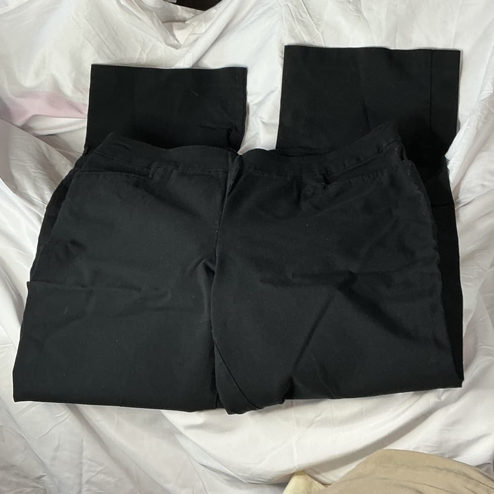 ⭐ George Black Pull On Pants Large 12-14 Elastic Waist Stretch Casual Work - Thumbnail 2