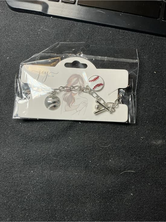 ★ Baseball Charm Bracelet Softball Baseball Fan Silver Tone Jewelry - Thumbnail 7