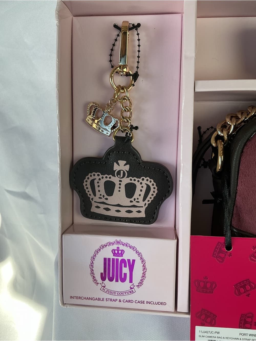 ⭐ Juicy Couture Port Wine Velvet Camera Bag Gift Set NWT - Thumbnail 2