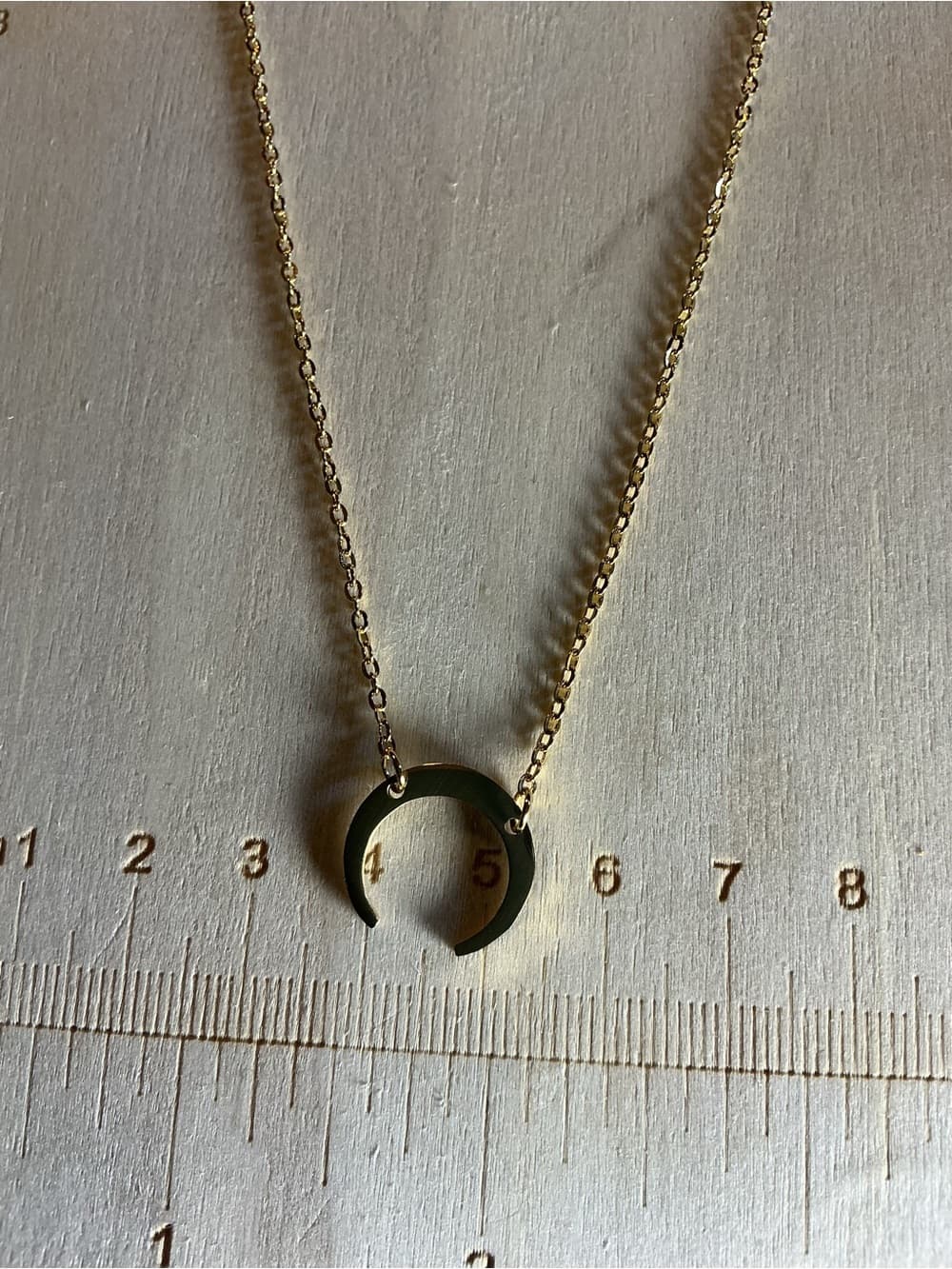 ✨ Black Crescent Moon Gold Tone Necklace Minimalist Celestial Jewelry