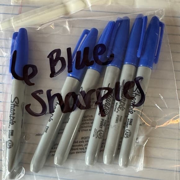 ★ Sharpie Fine Point Blue Permanent Markers Pack of 6 - Thumbnail 2
