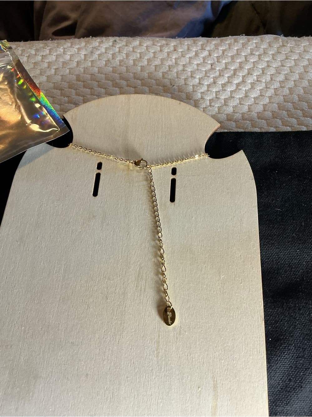 ✨ Black Crescent Moon Gold Tone Necklace Minimalist Celestial Jewelry - Thumbnail 3