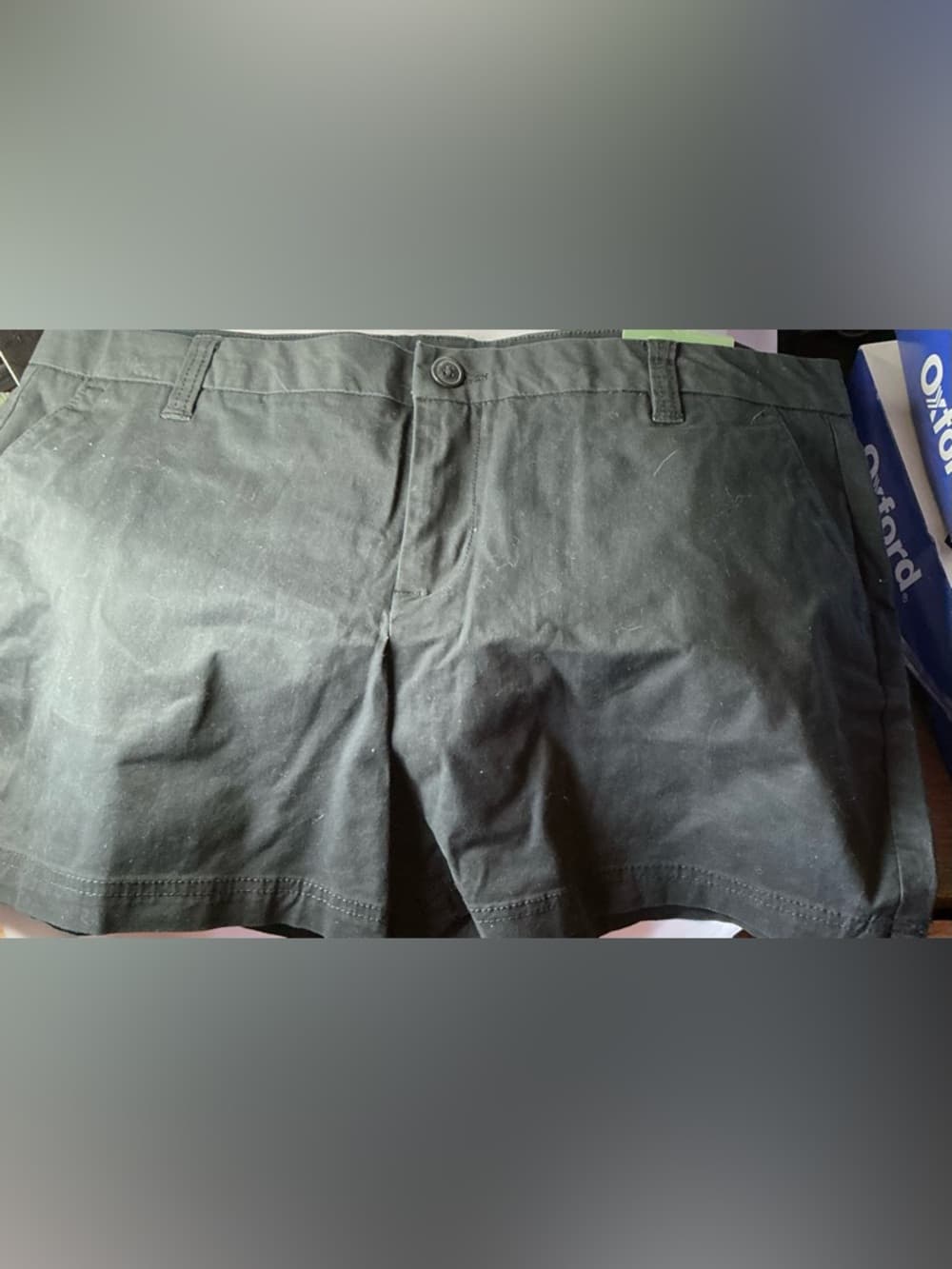 ★ Black Chino Shorts Women Casual Classic Mid Rise Everyday - Thumbnail 3