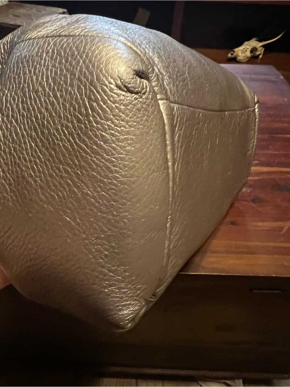 ★ Coach Metallic Champagne Pebble Leather Satchel Shoulder Bag - Thumbnail 4