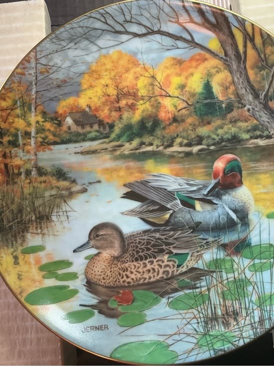 Knowles White Collector Plate "The Green-Winged Teal" - Thumbnail 3