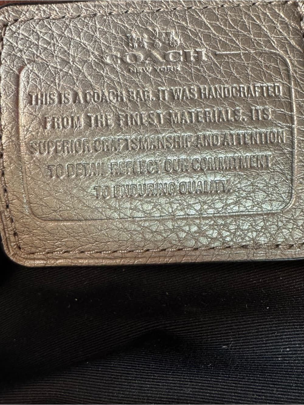 ★ Coach Metallic Champagne Pebble Leather Satchel Shoulder Bag - Thumbnail 9