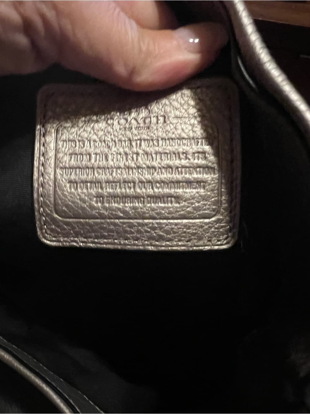 ★ Coach Metallic Champagne Pebble Leather Satchel Shoulder Bag - Thumbnail 7